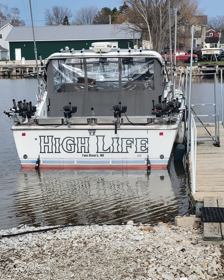 Boat in water at dock